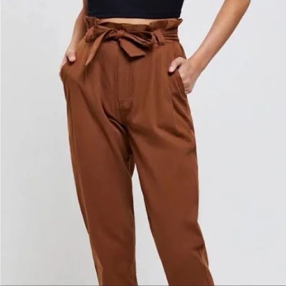 KENDALL & KYLIE Brown Pants with Bow Detail